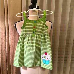 Carter’s 24 Months Green Spring Dress with Cupcake Picture